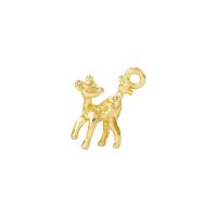 Bijoux pendentifs en laiton, gazelle, Placage de couleur d'or, 8x12mm, Vendu par PC