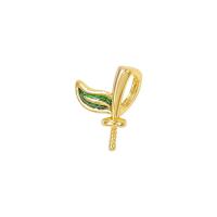 Brass Peg Bail, gold color plated, enamel, 8x10mm, Sold By PC