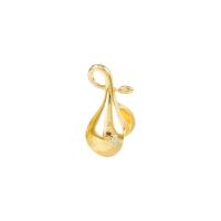Brass Peg Bail, gold color plated, DIY & micro pave cubic zirconia, 11x14mm, Sold By PC
