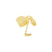 Bijoux pendentifs en laiton, Placage de couleur d'or, 10x19mm, Vendu par PC