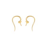 Brass Hook Earwire, Mesing, zlatna boja pozlaćen, možete DIY, 9x15.50mm, Prodano By par