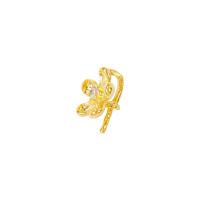Brass Peg Bail gold color plated DIY & micro pave cubic zirconia Sold By PC