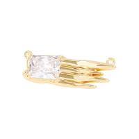 Cubic Zirconia Micro Pave Brass Connector gold color plated micro pave cubic zirconia Sold By PC