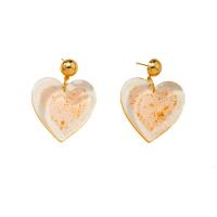 Tibetan Style Drop Earrings, Heart, fashion jewelry & for woman, nickel, lead & cadmium free, 45mm, Sold By Pair