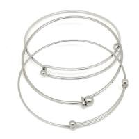 Stainless Steel Bangle 304 Stainless Steel machine polished Adjustable & DIY original color 1.20mm Inner Approx 61mm Sold By PC