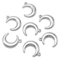 Stainless Steel Pendants, 304 Stainless Steel, Moon, machine polished, DIY, original color, 16.50x21.70mm, Sold By PC