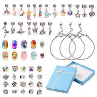 Zinc Alloy DIY Jewelry Set with Resin enamel multi-colored Sold By Box