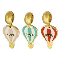 Stainless Steel European Pendants, 316 Stainless Steel, Hot Balloon, Vacuum Ion Plating, Unisex & enamel, more colors for choice, 11x25x1.50mm, Hole:Approx 5mm, Sold By PC