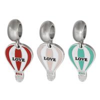 Stainless Steel European Pendants, 316 Stainless Steel, Hot Balloon, Unisex & enamel, more colors for choice, 11x25x1.50mm, Hole:Approx 5mm, Sold By PC