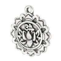 Tibetan Style Pendants, Flower, antique silver color plated, Unisex, silver color, nickel, lead & cadmium free, 17.50x21x2.50mm, Hole:Approx 2mm, Sold By KG
