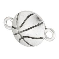 Zinc Alloy Connector Basketball antique silver color plated DIY & 1/1 loop silver color nickel lead & cadmium free Approx 2.5mm Sold By KG