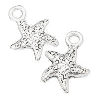 Tibetan Style Pendants, Starfish, antique silver color plated, Unisex, silver color, nickel, lead & cadmium free, 12x16x2mm, Hole:Approx 2mm, Sold By KG
