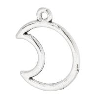 Tibetan Style Moon Pendants, antique silver color plated, Unisex & hollow, silver color, nickel, lead & cadmium free, 21x27x1.50mm, Hole:Approx 2mm, Sold By KG