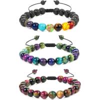 Gemstone Bracelets with Polyester Cord & Zinc Alloy plated & adjustable & with rhinestone 8mm Length 7.09 Inch Sold By PC