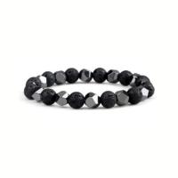 Gemstone Bracelets, Non Magnetic Hematite, with Gemstone, Round, handmade, different materials for choice & Unisex, more colors for choice, 8mm, Length:7.09 Inch, Sold By PC