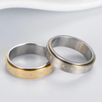 Titanium Čelik Finger Ring, modni nakit & bez spolne razlike & različite veličine za izbor, više boja za izbor, 6mm, Prodano By PC