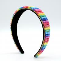 Hair Bands Velveteen fashion jewelry & for woman & with rhinestone rainbow colors 30mm Sold By PC