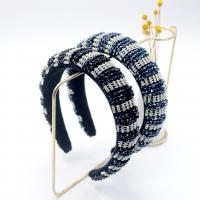 Hair Bands, Velveteen, with Sponge, fashion jewelry & for woman & with rhinestone, more colors for choice, 35mm, Sold By PC