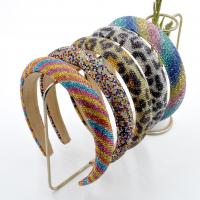 Hair Bands, Velveteen, with Sponge, fashion jewelry & for woman & with rhinestone, more colors for choice, 150x25x160mm, Sold By PC