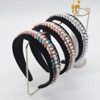 Hair Bands, Pleuche, with Glass Rhinestone & Plastic Pearl, fashion jewelry & for woman, more colors for choice, 40mm, Sold By PC