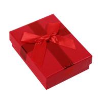 Κοσμήματα Gift Box, Χαρτί, με Σφουγγάρι, Πλατεία, Dustproof & με διακόσμηση κορδέλα bowknot, περισσότερα χρώματα για την επιλογή, 88x65x25mm, Sold Με PC