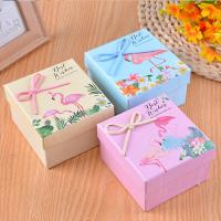 Jewelry Gift Box, Paper, Square, dustproof & with ribbon bowknot decoration, more colors for choice, 90x85x55mm, Sold By PC