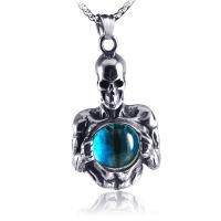 Titanium Steel Necklace, Skull, antique silver color plated, fashion jewelry & different styles for choice, more colors for choice, 28x50mm, Sold By PC