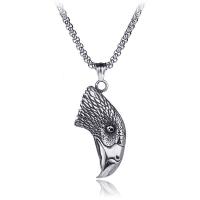 Titanium Steel Necklace Eagle antique silver color plated fashion jewelry Sold By PC