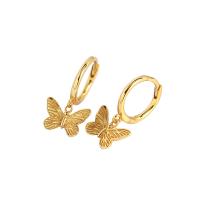 Boucles d'oreilles en argent sterling 925, papillon, Placage, bijoux de mode & pour femme, plus de couleurs à choisir, 19mm, Vendu par paire