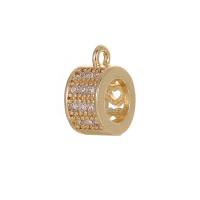 Brass Bail Beads plated & micro pave cubic zirconia Sold By PC