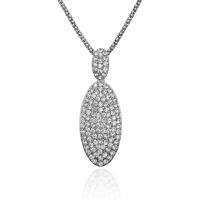 Zinek svetr řetěz náhrdelník, s Drahokamu, barva stříbrná á, módní šperky & lucerna řetěz & pro ženy, 26x73mm, Prodáno za 60 cm Strand