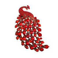 Rhinestone Brooch, Tibetan Style, Peacock, plated, Unisex & different size for choice & with rhinestone, more colors for choice, nickel, lead & cadmium free, Sold By PC