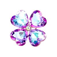 Rhinestone Brooch Zinc Alloy with Glass Rhinestone Four Leaf Clover plated for woman & with rhinestone Sold By PC