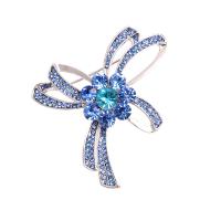 Rhinestone Brooch Zinc Alloy Bowknot platinum color plated for woman & with rhinestone nickel lead & cadmium free Sold By PC