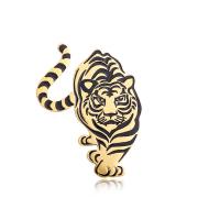 Enamel Brooch, Tibetan Style, Tiger, plated, Unisex, more colors for choice, nickel, lead & cadmium free, 40x50mm, Sold By PC