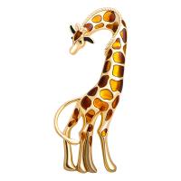 Enamel Brooch, Tibetan Style, Giraffe, gold color plated, Unisex, more colors for choice, nickel, lead & cadmium free, 45x114mm, Sold By PC
