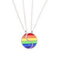 Couple Necklace Zinc Alloy stoving varnish Unisex multi-colored Length Approx 20.62 Inch Sold By PC