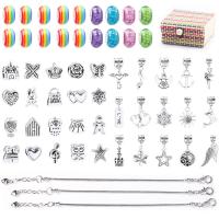 Children DIY String Beads Set, Tibetan Style, for children, multi-colored, 70x70x375mm, 56PCs/Set, Sold By Set