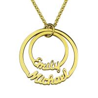 925 Sterling Silver Necklace, with 1.97inch extender chain, 18K gold plated, Each custom text must be less than 10 letters & fashion jewelry & Unisex, more colors for choice, nickel, lead & cadmium free, Length:Approx 17.72 Inch, Sold By PC