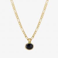 Brass Necklace with Agate with 1.97inch extender chain 14K gold-filled fashion jewelry & for woman golden nickel lead & cadmium free 10*12mm 25*13mm Length Approx 19.69 Inch Sold By PC