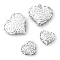 Stainless Steel Heart Pendants, 304 Stainless Steel, DIY & different styles for choice, original color, 50PCs/Bag, Sold By Bag