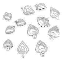 Stainless Steel Heart Pendants, 304 Stainless Steel, DIY & different size for choice, original color, 100PCs/Bag, Sold By Bag