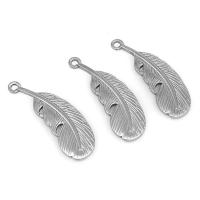 Stainless Steel Pendants, 304 Stainless Steel, Feather, machine polished, fashion jewelry & DIY, original color, 1.60x9x29mm, Sold By PC