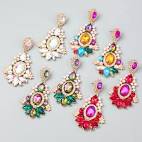 Zinc Alloy Drop Earrings with ABS Plastic Pearl high quality plated fashion jewelry & for woman & with glass rhinestone Sold By Pair