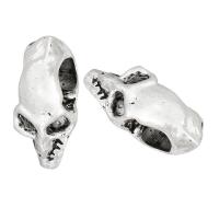 Zinc Alloy Pendler, Skull, antik sølv farve forgyldt, du kan DIY, sølv, nikkel, bly & cadmium fri, 8x17x6mm, Hole:Ca. 4mm, Solgt af KG