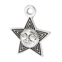 Tibetan Style Pendants, Star, antique silver color plated, Unisex, silver color, nickel, lead & cadmium free, 14x16x3mm, Hole:Approx 2mm, Sold By KG