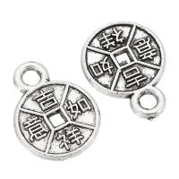Tibetan Style Pendants, Flat Round, antique silver color plated, Unisex, silver color, nickel, lead & cadmium free, 10x13x1mm, Hole:Approx 2mm, Sold By KG