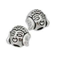 Tibetan Style Beads, Buddha, antique silver color plated, DIY, silver color, nickel, lead & cadmium free, 8x6.50x6mm, Hole:Approx 2mm, Sold By KG