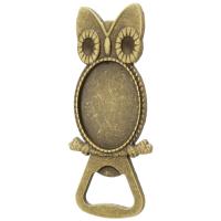 Tibetan Style Pendant Cabochon Setting, Owl, antique bronze color plated, DIY, nickel, lead & cadmium free, 42x99x4mm, Sold By KG