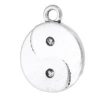 Zinc Alloy Pendants Flat Round antique silver color plated Unisex silver color nickel lead & cadmium free Approx 2mm Sold By KG